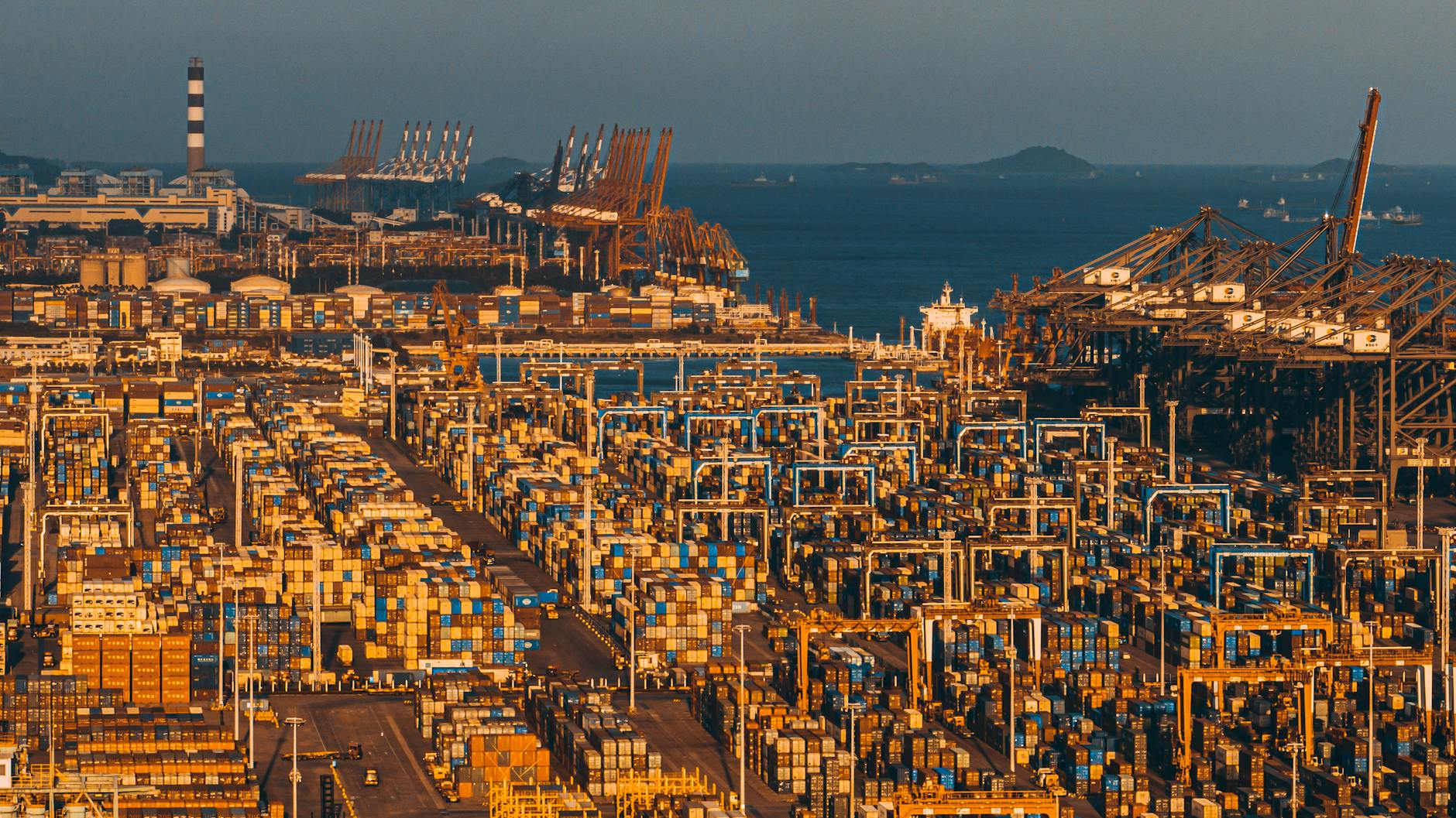 cargo containers in a commercial dock