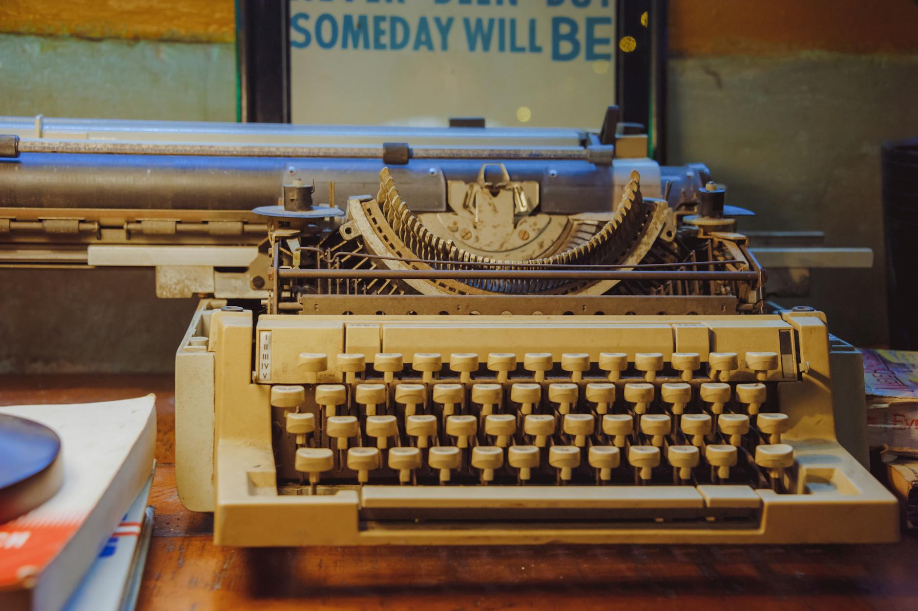 white typewriter